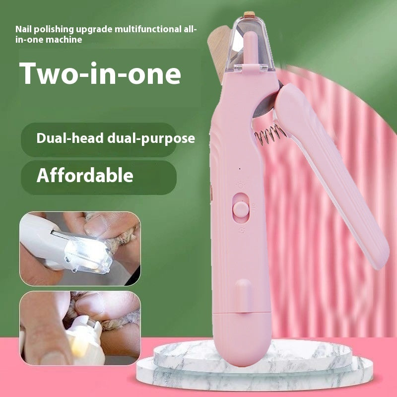 2-in-1 Pet Nail Clippers with LED Light – Dog & Cat Paw Trimmer with Safety Blood Guard