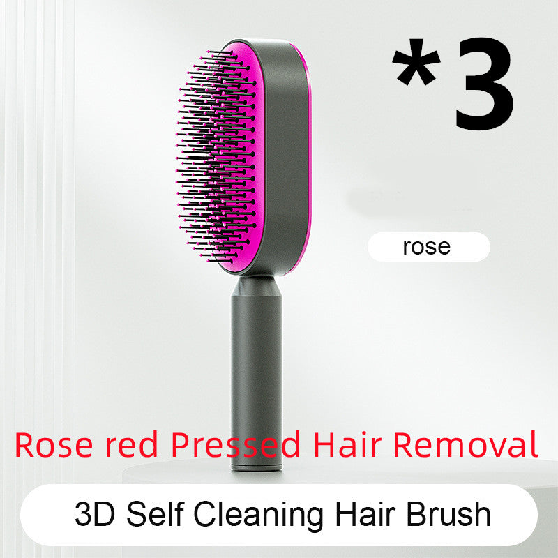 Self-Cleaning Hair Brush – Scalp Massage & Anti-Static Comb