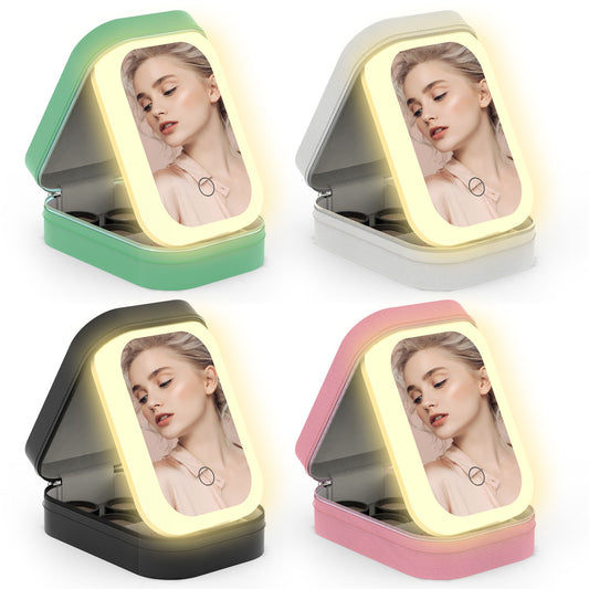 LED Travel Makeup Bag – Rechargeable & Waterproof with 3-Color Light