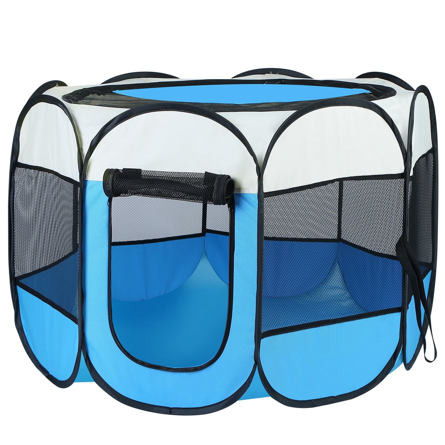 Pink & Blue Portable Foldable Pet Tent Exercise Pen – Indoor & Outdoor Kennel with Removable Zipper Top & Bottom, Water-Resistant for Dogs, Cats & Small Pets
