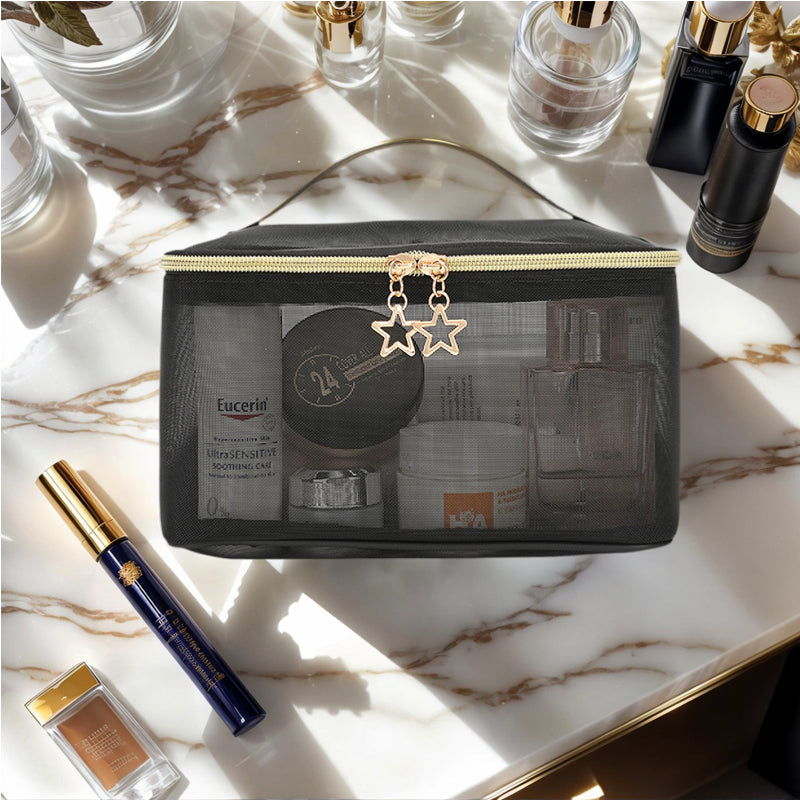 2PCS Hanging Toiletry & Makeup Bag – Double-Layer Portable Cosmetic Case