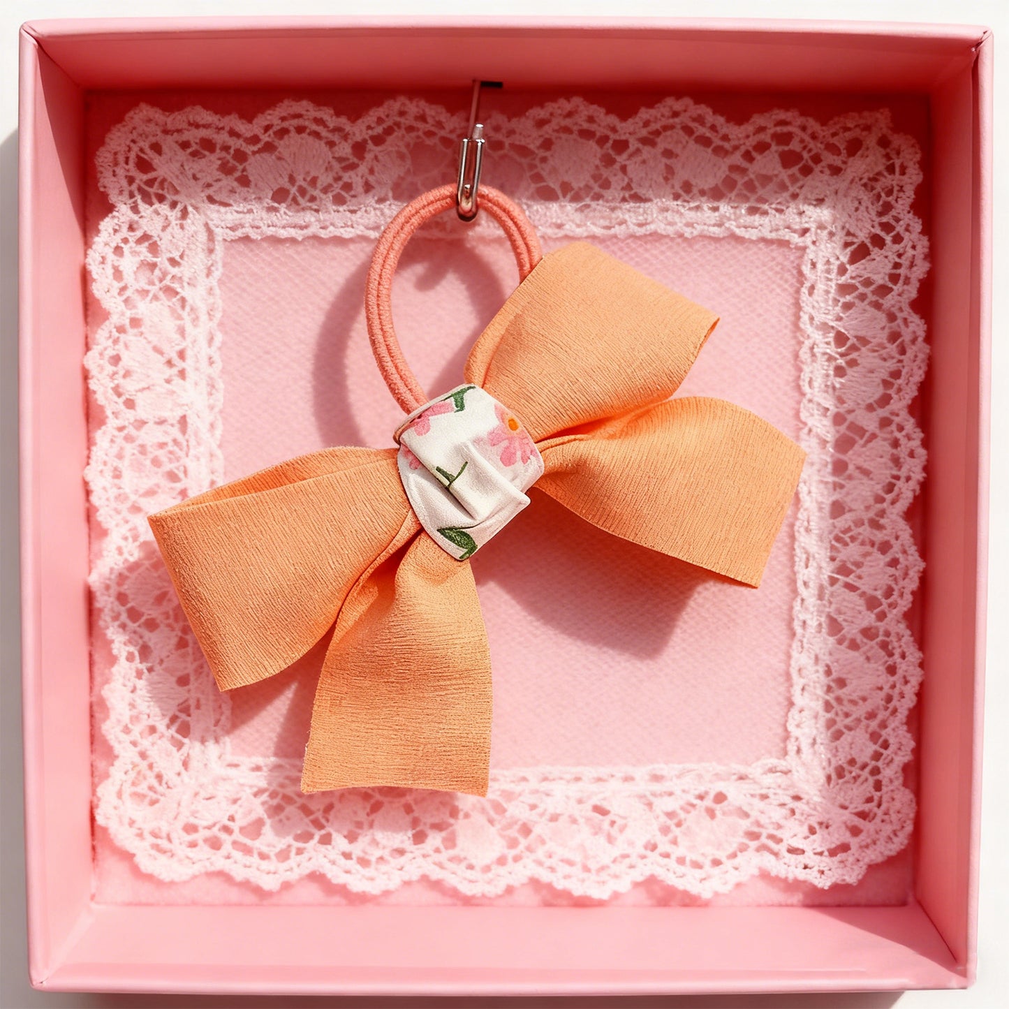 Orange Bow Hair Ties – Cute & Elastic Hair Accessory