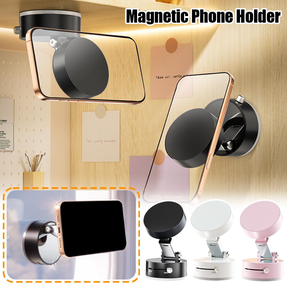Foldable Magnetic Vacuum Car Phone Holder With Suction Cup