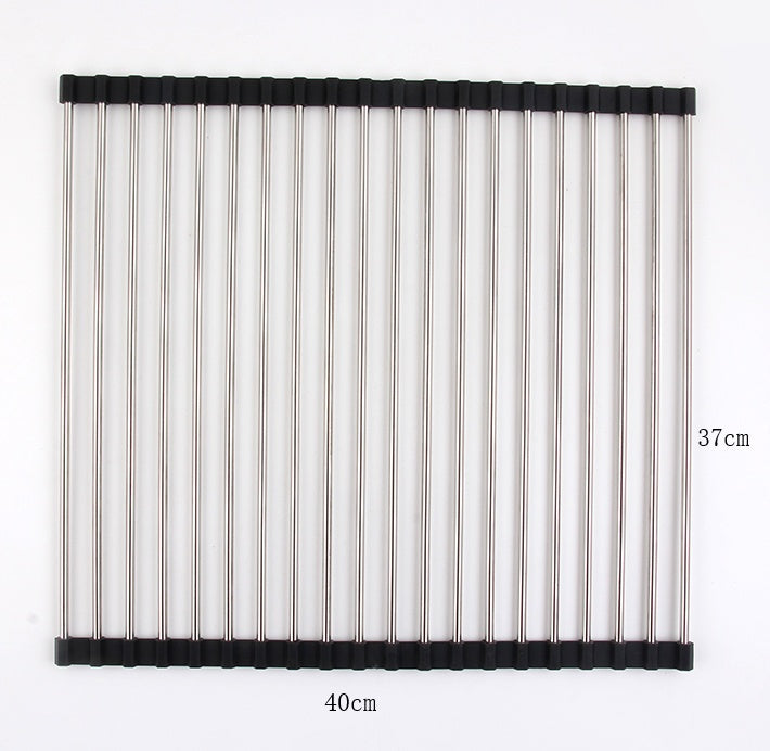 Folding Kitchen Sink Rack – Stainless Steel Dish Drying & Drain Organizer