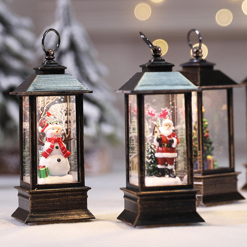 Christmas Simulation LED Flame Oil Lamp – Vintage Flickering Flameless Lantern Light for Holiday Home Decor