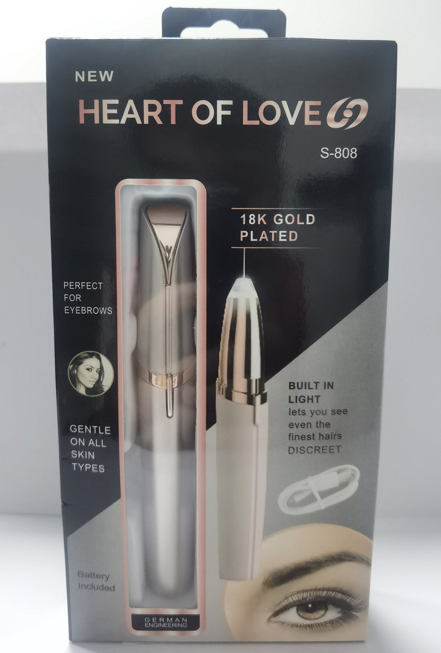 Mini Electric Eyebrow & Facial Hair Trimmer with LED Light – Painless