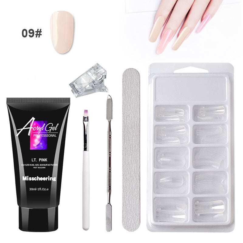 Painless Crystal Gel Nail Extension Kit – Quick Gel Art Set Without Paper Holder