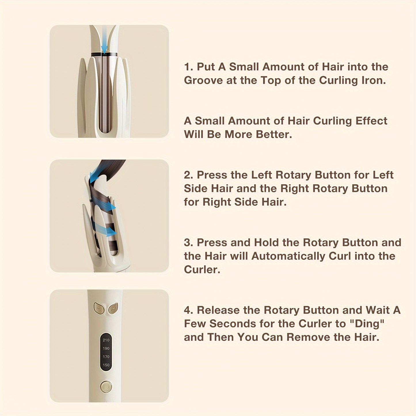 Automatic 28mm Hair Curler – 4 Heat Settings, Negative Ion, Smart Timer & Auto Shut-Off