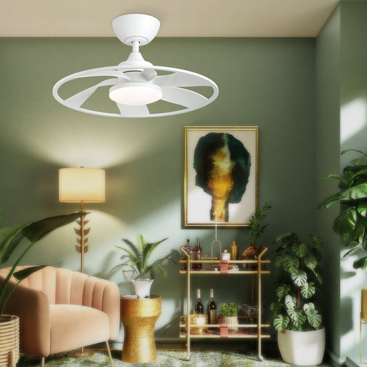 Light Pro 22-Inch LED Smart Ceiling Fan Matte White DC Motor