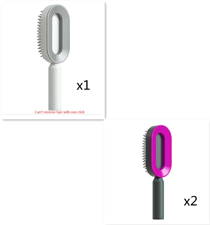 Self-Cleaning Hair Brush – Scalp Massage & Anti-Static Comb