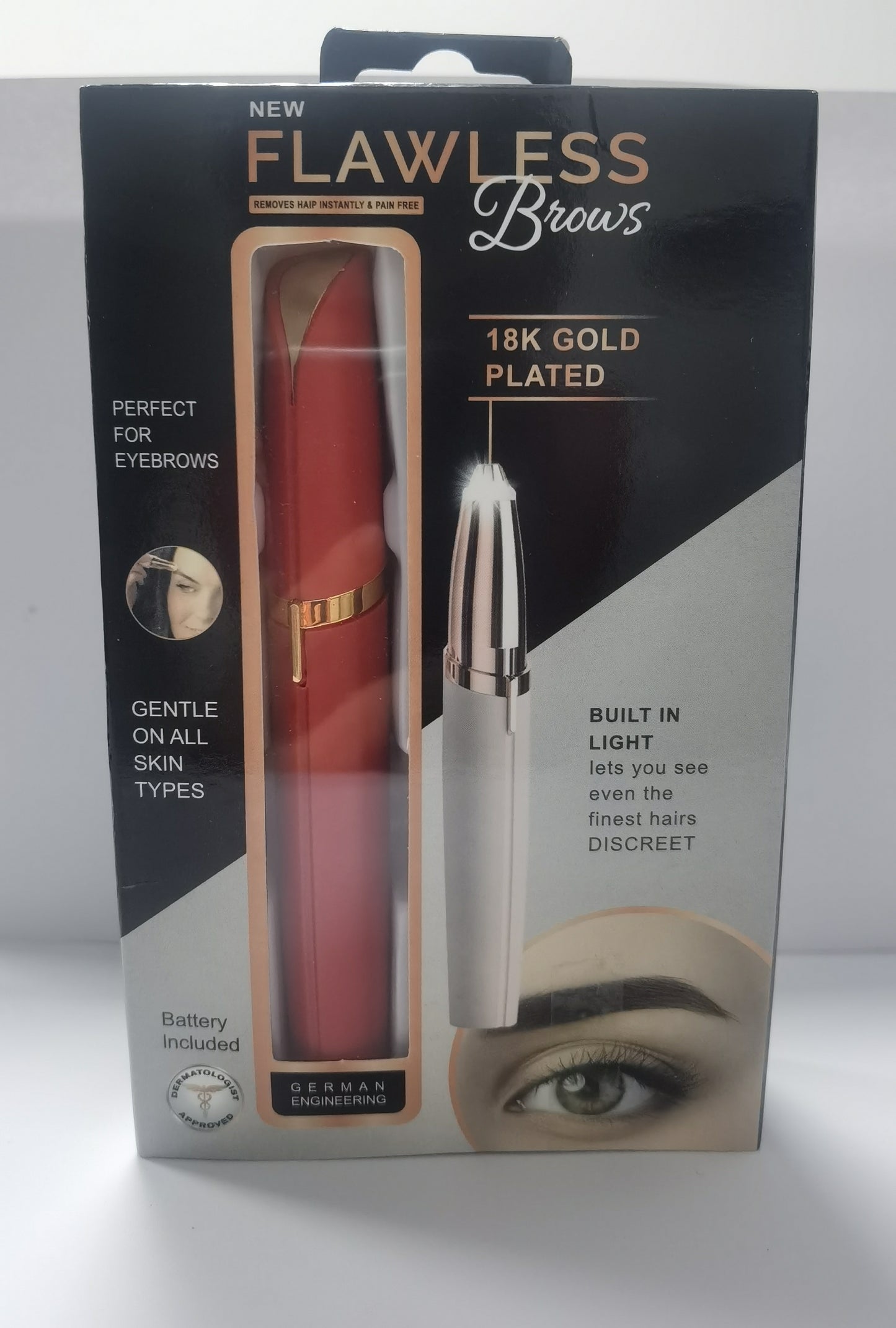 Mini Electric Eyebrow & Facial Hair Trimmer with LED Light – Painless