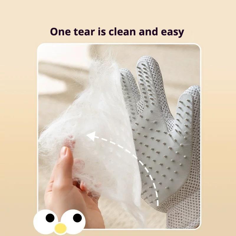 2-in-1 Pet Grooming Gloves for Cats & Dogs – Double-Sided Hair Removal & Massage, Anti-Scratch, Bite-Resistant, Efficient Fur Remover