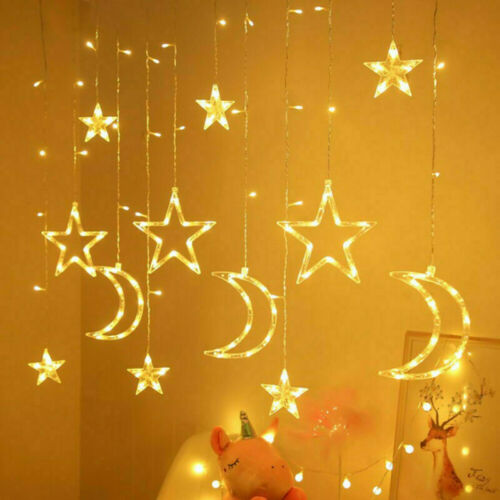 LED Fairy String Curtain Lights Star Window Decor for Christmas