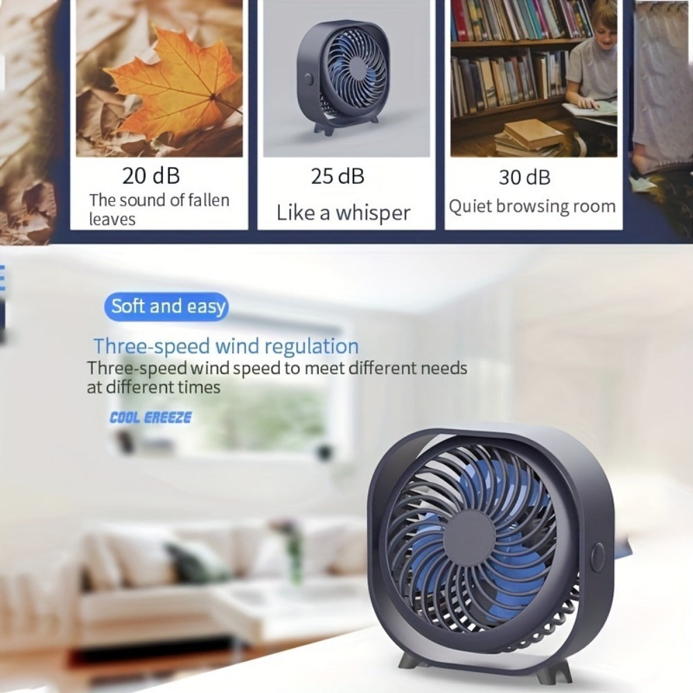 Random Color Mini Rechargeable Desktop Fan Portable & Quiet