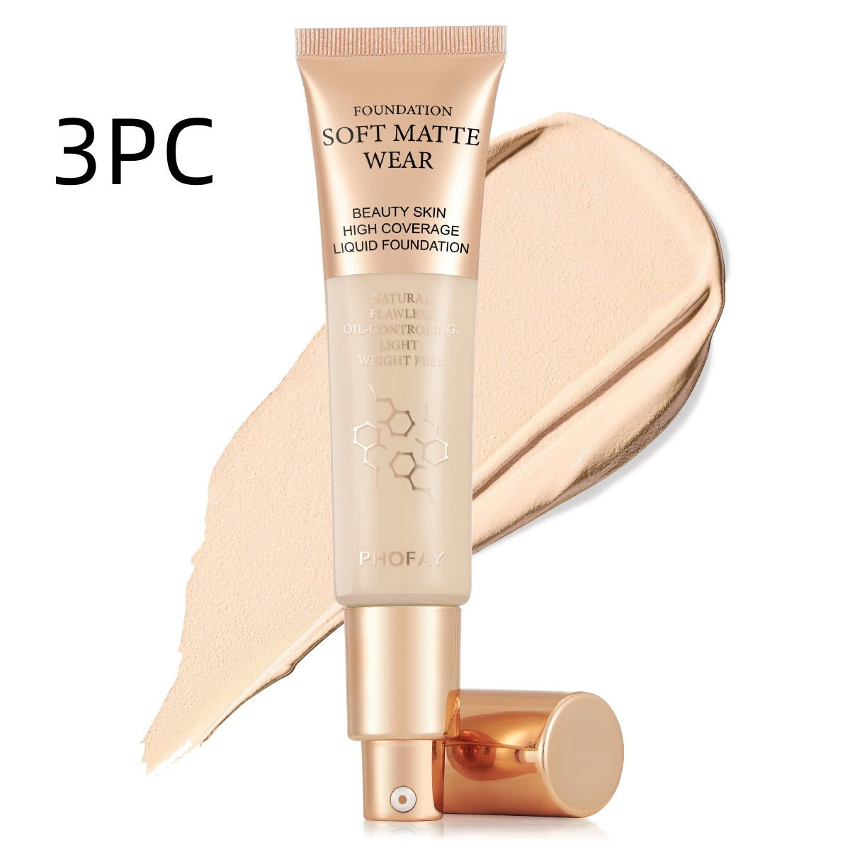 PHOFAY Full Coverage Liquid Foundation – Long-Lasting Matte, Smooth Finish