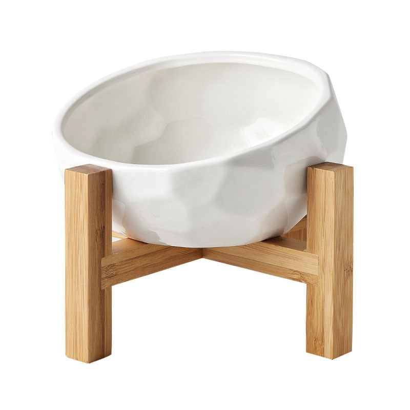 Oblique Mouth Pet Food Bowl – Anti-Spill Slanted Feeding Bowl for Cats & Dogs