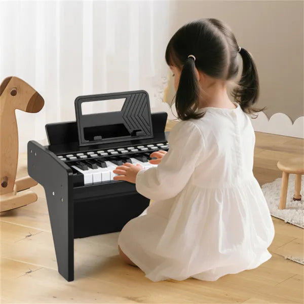 25 Keys Mini Digital Piano for Kids – Lighted Teaching Mode with 6 Tones & 15 Demo Songs