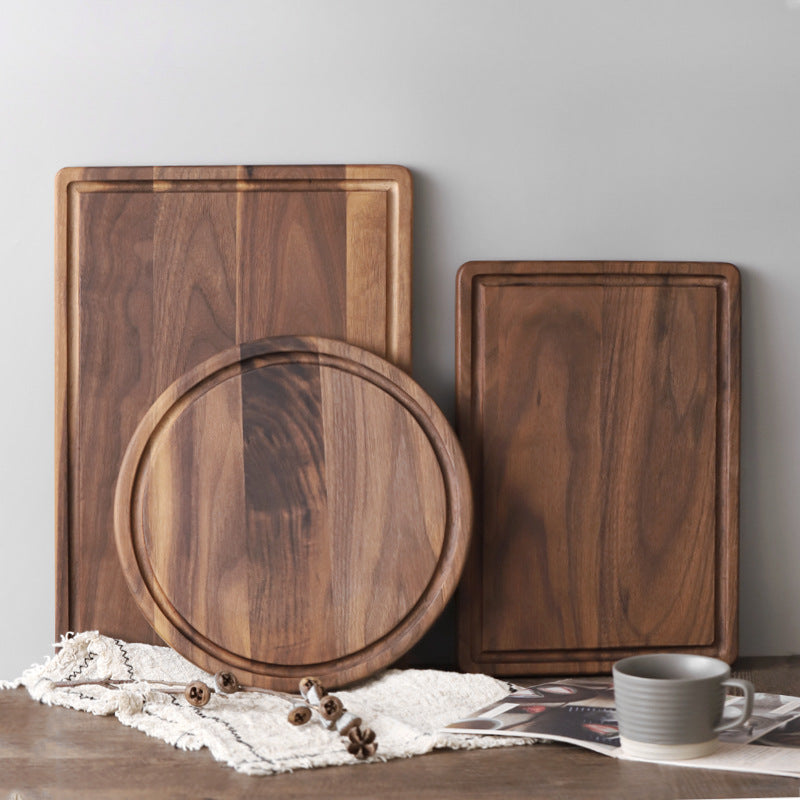 Black Walnut Wood Cutting Board – Creative Whole Tray for Fruits & Chopping