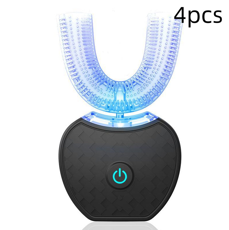360° Intelligent Automatic Electric Toothbrush – U-Shaped Sonic Whitening Toothbrush with Blue Light & USB Charging (Waterproof)