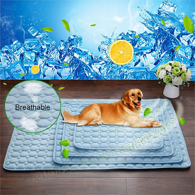 “Cooling Ice Silk Pet Bed – Summer Pad for Dogs & Cats”