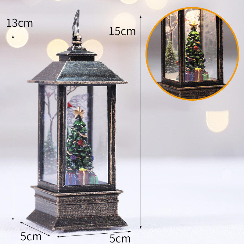 Christmas Simulation LED Flame Oil Lamp – Vintage Flickering Flameless Lantern Light for Holiday Home Decor