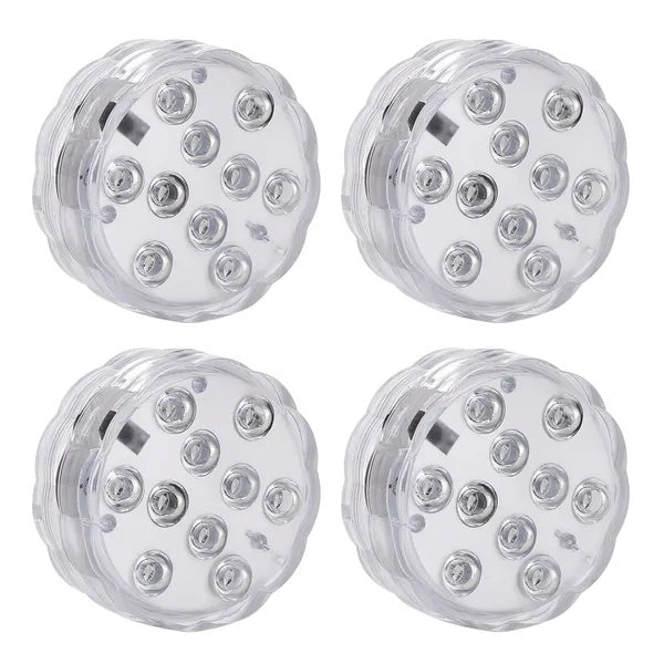 4Pcs Submersible RGB LED Underwater Lights IP68 Waterproof