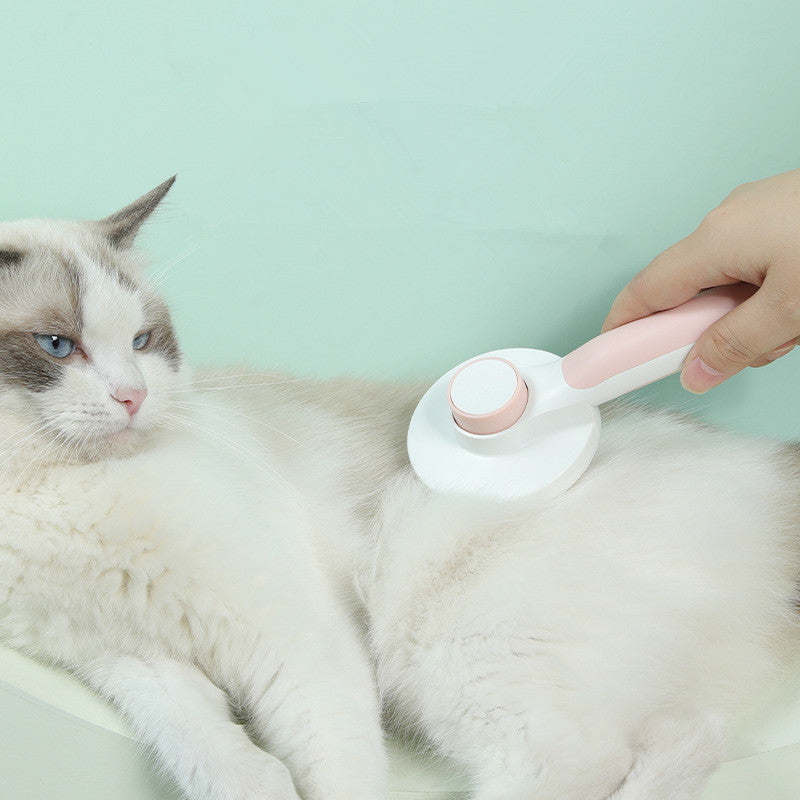 Round Handle Pet Passage Comb – Gentle Grooming Brush for Dogs & Cats