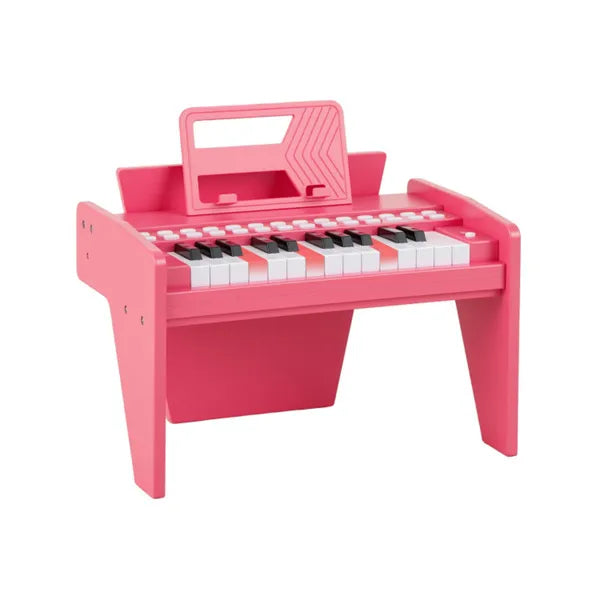 25 Keys Mini Digital Piano for Kids – Pink, Lighted Teaching Mode with 6 Tones & 15 Demo Songs