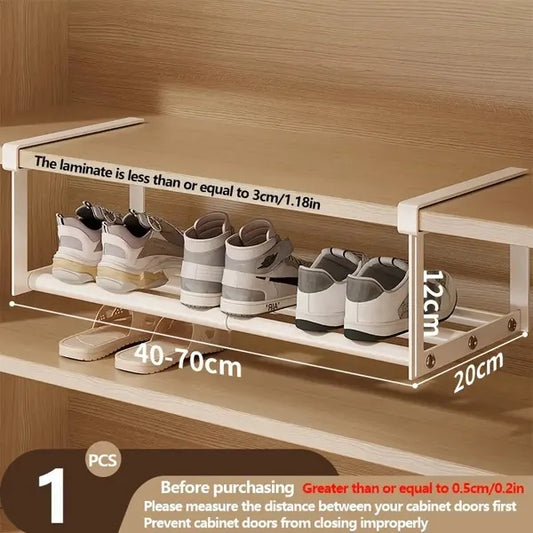 Multi-Use Expandable Shoe Rack for Closet, Cabinet & Bathroom