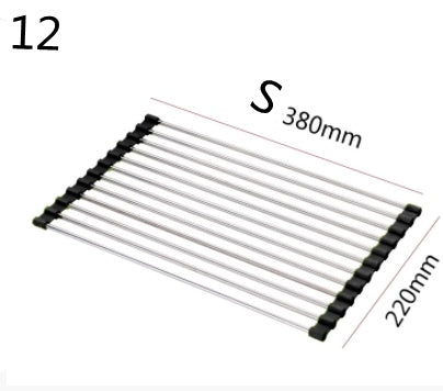 Folding Kitchen Sink Rack – Stainless Steel Dish Drying & Drain Organizer