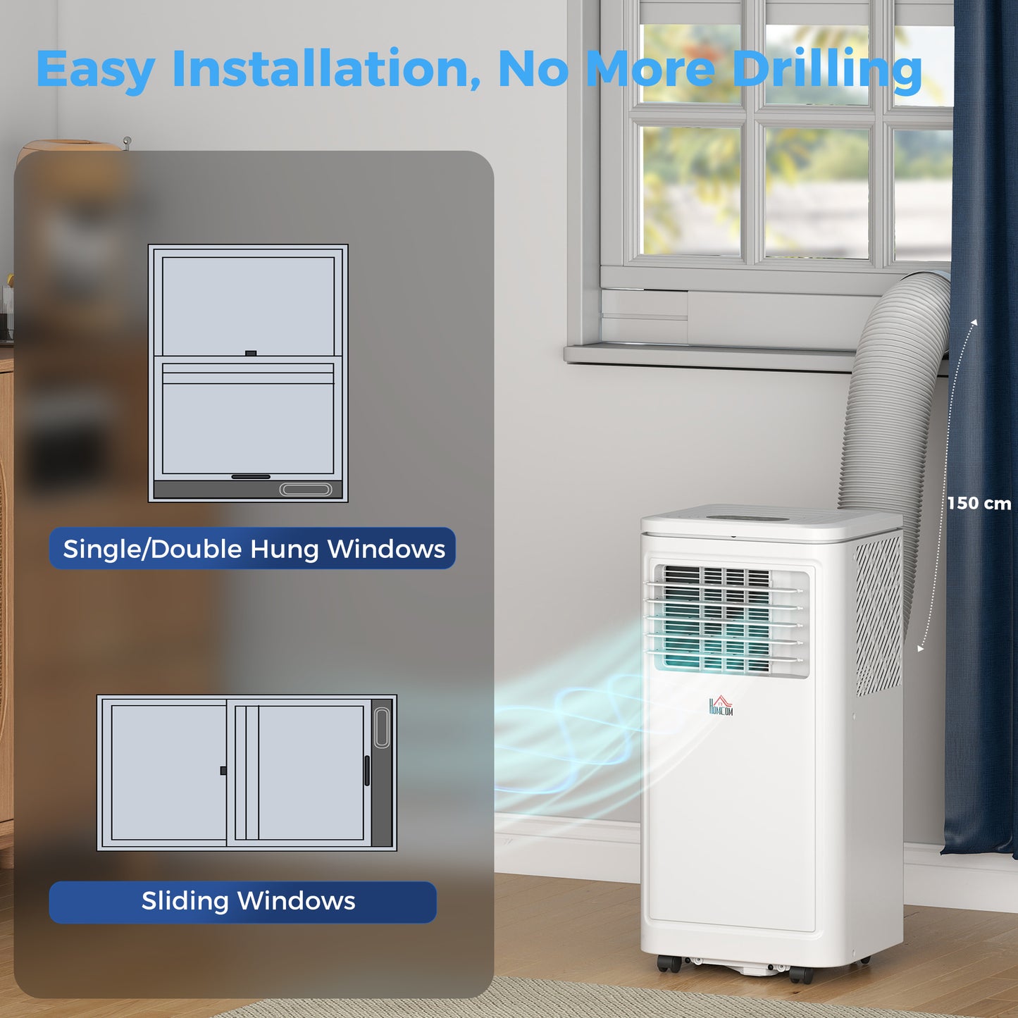 8,000 BTU Portable AC Unit Compact Movable Evaporative Cooler