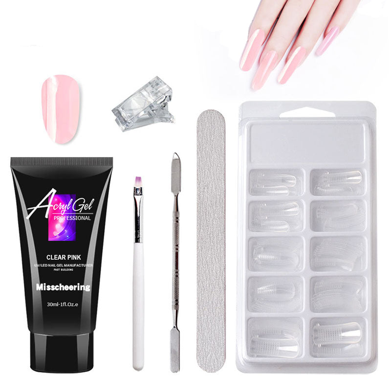 Painless Crystal Gel Nail Extension Kit – Quick Gel Art Set Without Paper Holder