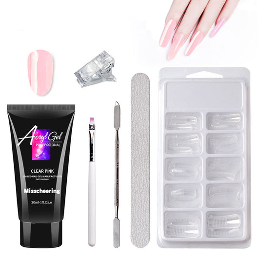 Painless Crystal Gel Nail Extension Kit – Quick Gel Art Set Without Paper Holder