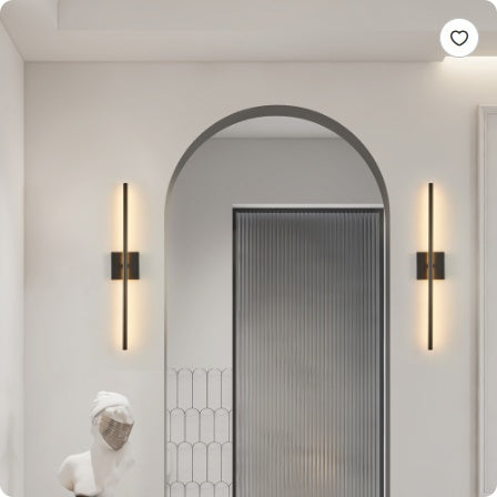 2-Pack Modern LED Wall Sconce Black Minimalist Indoor Wall Light
