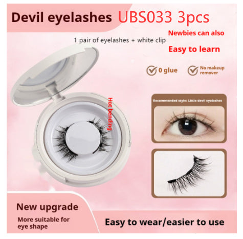 Magnetic Suction False Eyelashes – Little Devil Supernatural Look, No-Glue Magnet Lash Set