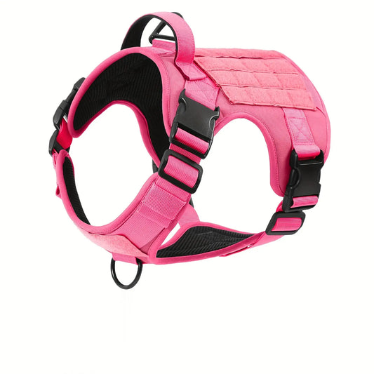 Tactical Service Dog Harness Vest – Adjustable Reflective K9 Harness with Metal Buckle for Training & Hiking