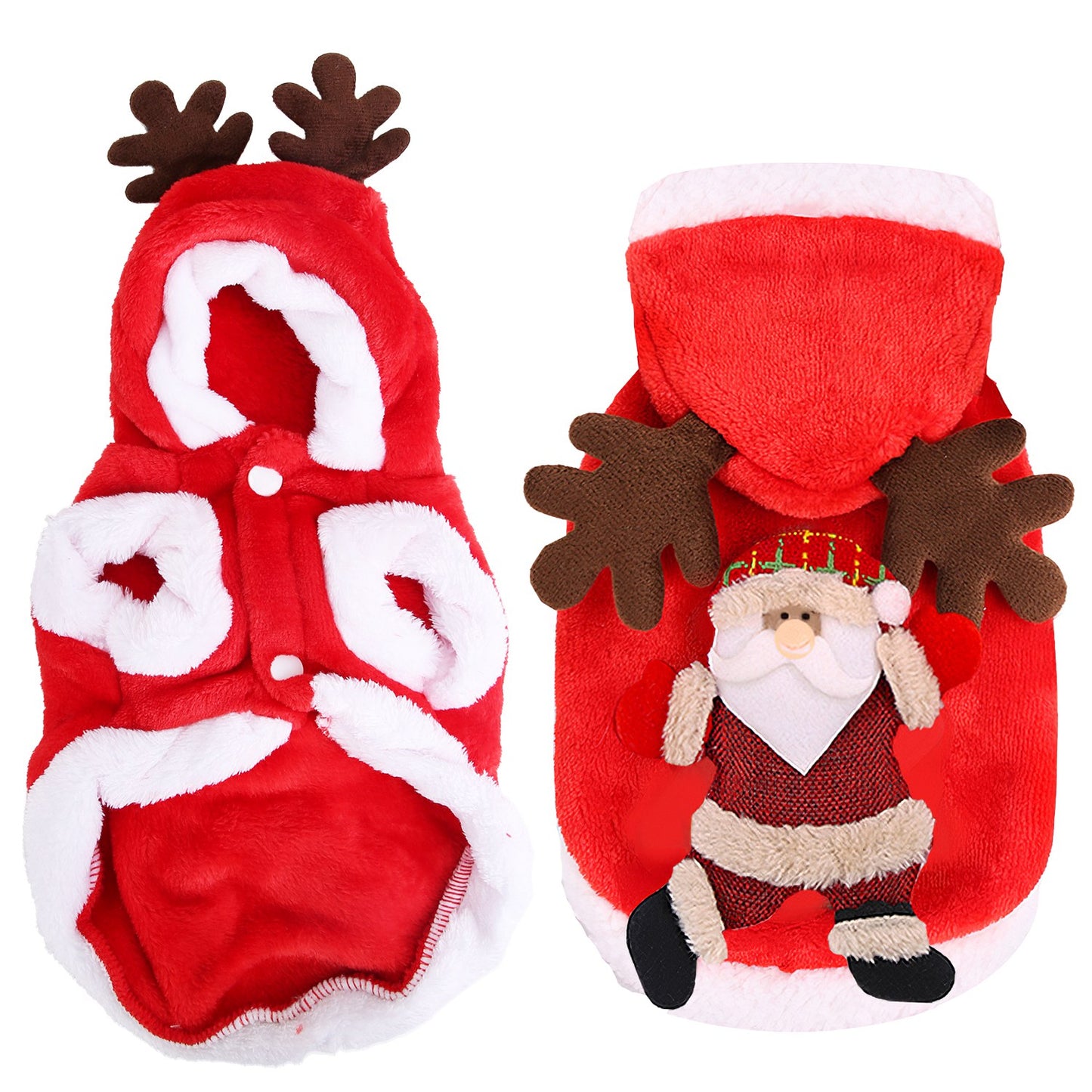 Pet Christmas Costume – Santa & Reindeer Winter Outfit for Small & Medium Dogs and Cats