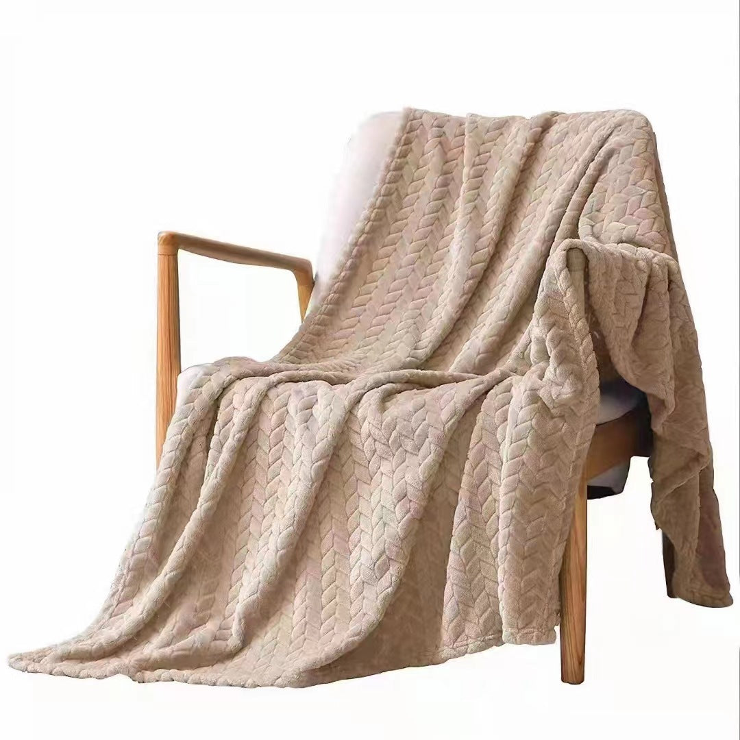 Solid Color Flannel Wheat Grain Blanket Children's Blankets