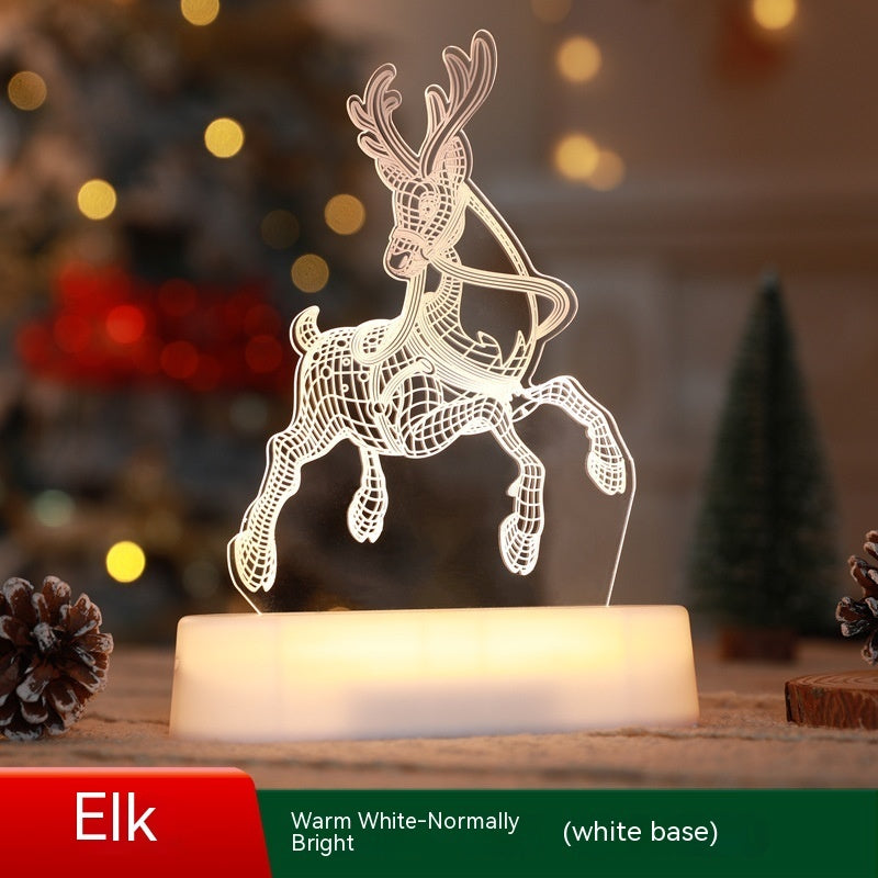 3D Acrylic LED Christmas Lamp – USB Night Light for Kids, New Year & Valentine’s Day Decoration, Holiday Gift Ornament