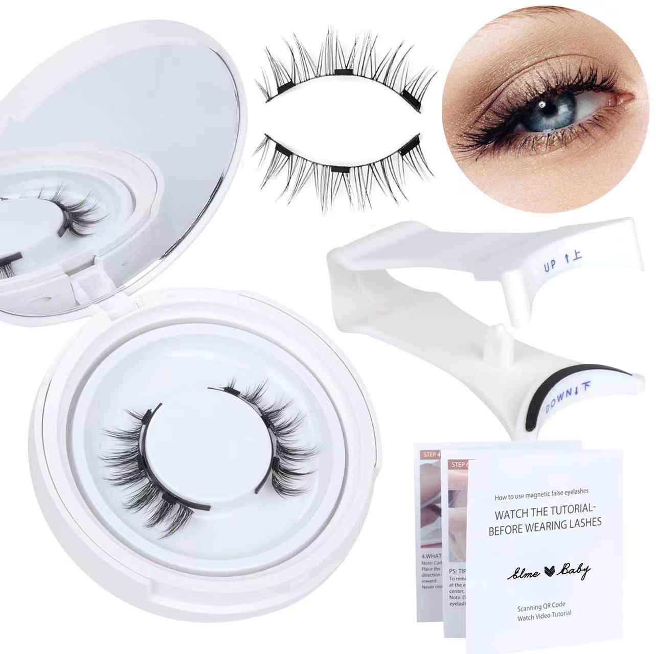 Magnetic Suction False Eyelashes – Little Devil Supernatural Look, No-Glue Magnet Lash Set
