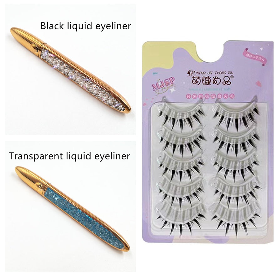 Multicolor Self-Adhesive Eyeliner with False Eyelashes – Easy, Long-Lasting Eye Makeup