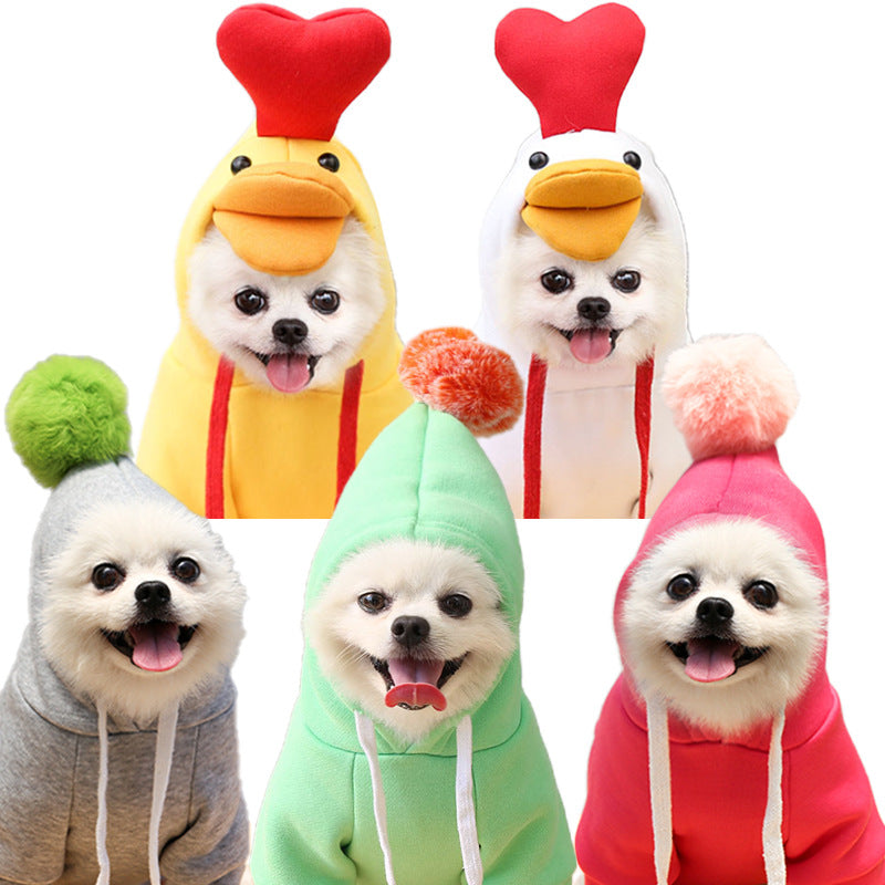 Cute Fruit-Themed Hoodie for Small Dogs – Warm Fleece Winter Coat for Puppies & Cats, Perfect for French Bulldogs & Chihuahuas
