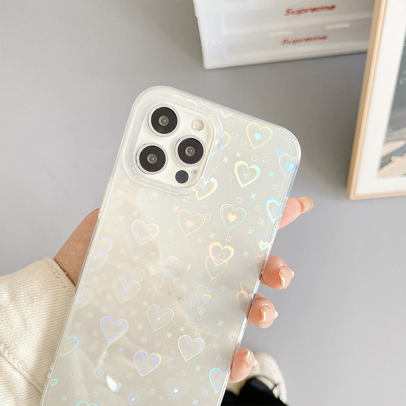 Laser Colorful Love Double-Sided Silicone Phone Case