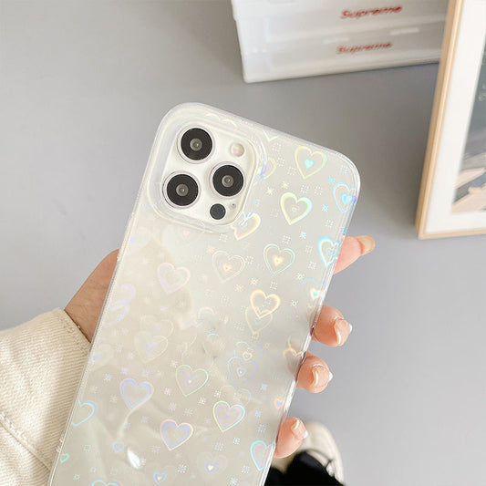 Laser Colorful Love Double-Sided Silicone Phone Case