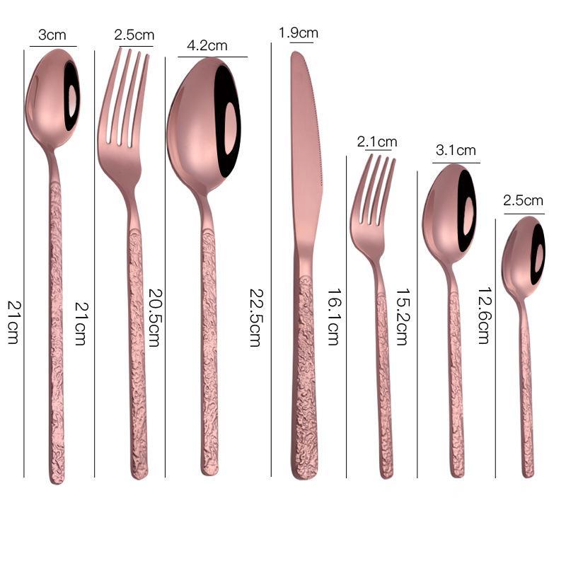 Embossed Textured Handle Steak Knife Set – Western Style Cutlery