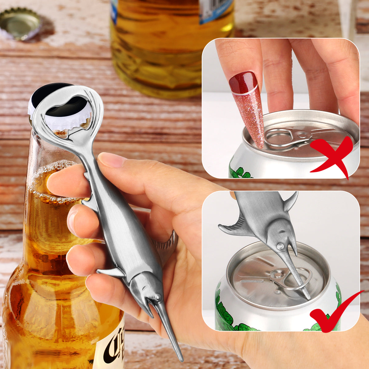 Swordfish Handle Metal Beer Bottle Opener – Kitchen & Bar Gadget Gift