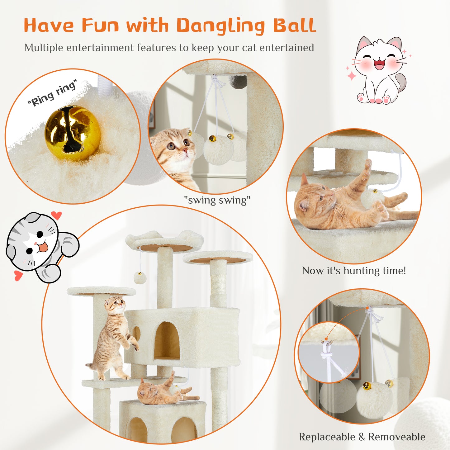 Multi-Functional Cat Tree – Climbing Tower with Scratching Posts & Play Areas