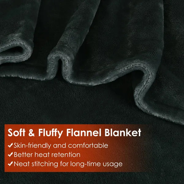 USB Electric Heated Blanket – Poncho Shawl Wrap Throw 59x31in, Washable with Zipper