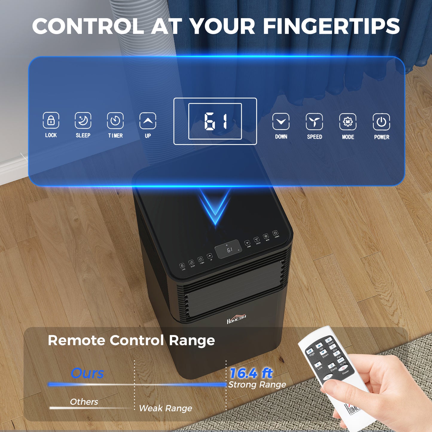 10000 BTU Portable Air Conditioner with Dehumidifier & Remote