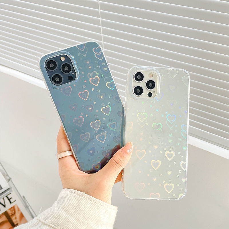 Laser Colorful Love Double-Sided Silicone Phone Case
